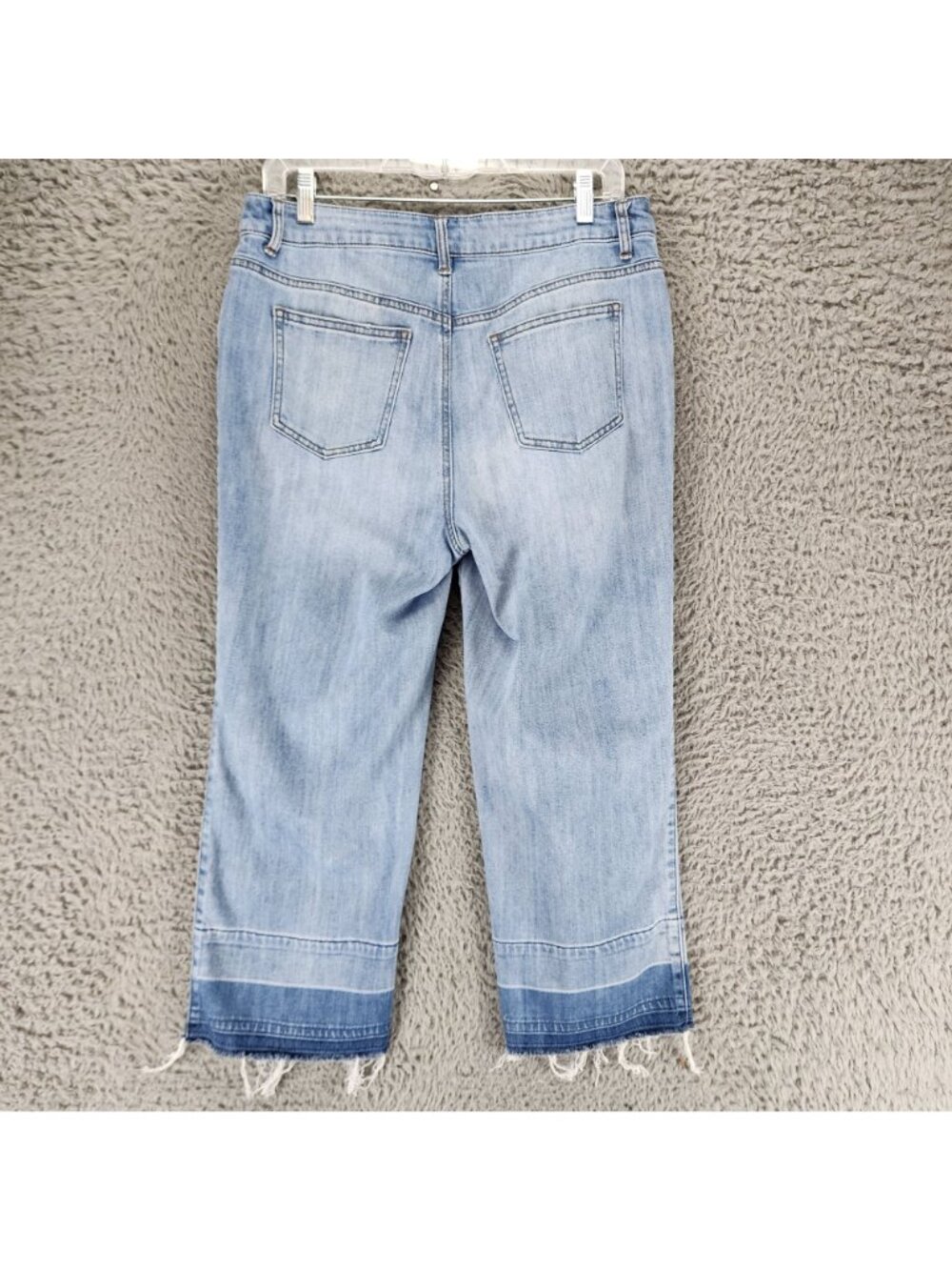 Chicos Jeans Womens 1 US 8 Blue Stretch Denim Button Fly Wide Leg Crop - Picture 8 of 12